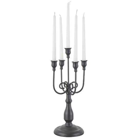 Michaels, 17" Black Metal Antique Style Candelabra – Category: Candle Holders